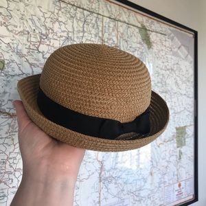 Toddler || Straw Black Bow Hat